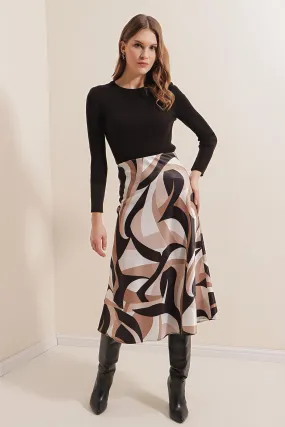 BGD Women Satin Skirt - Beige - Tamiami
