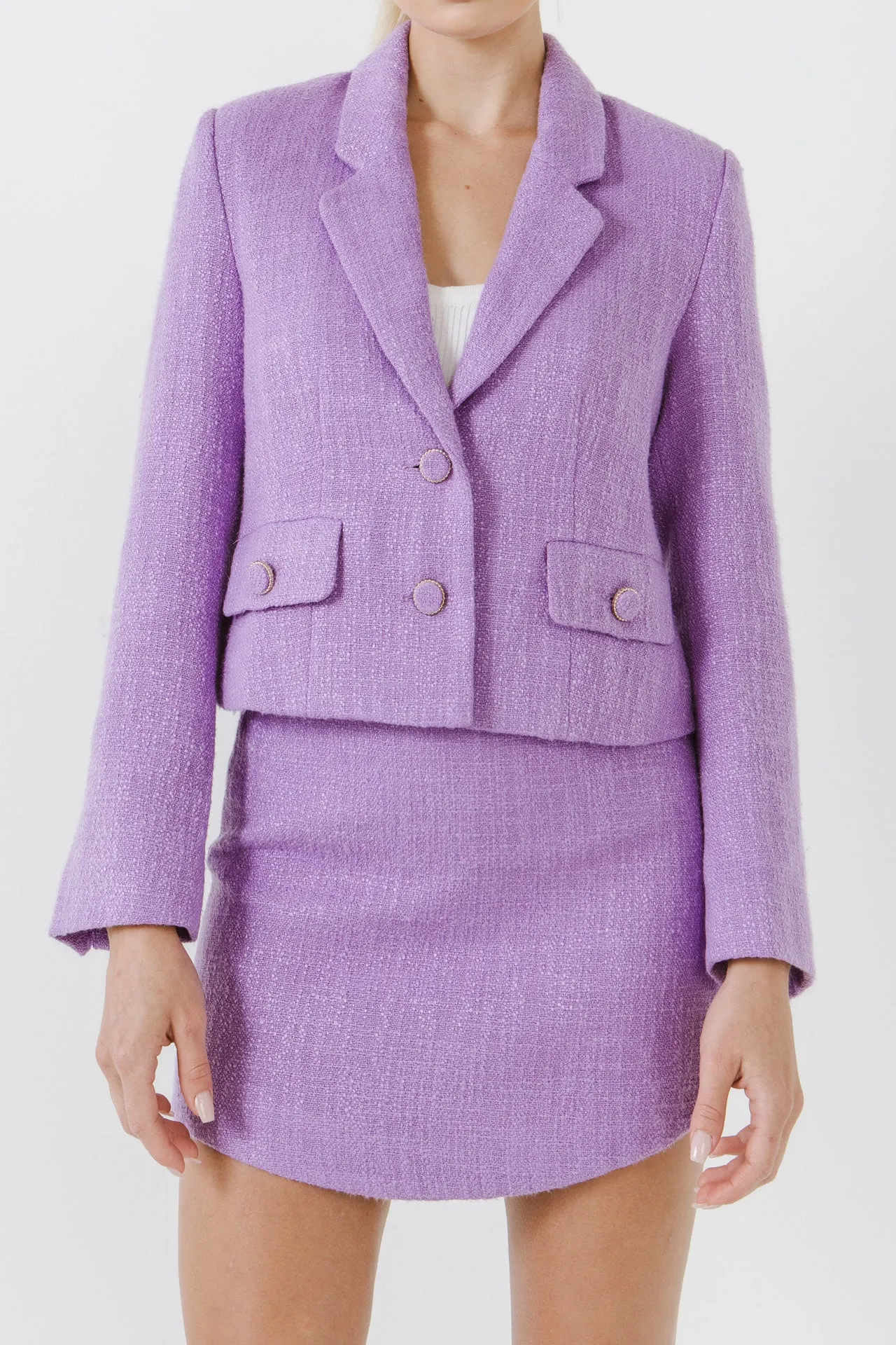 Cropped Tweed Blazer