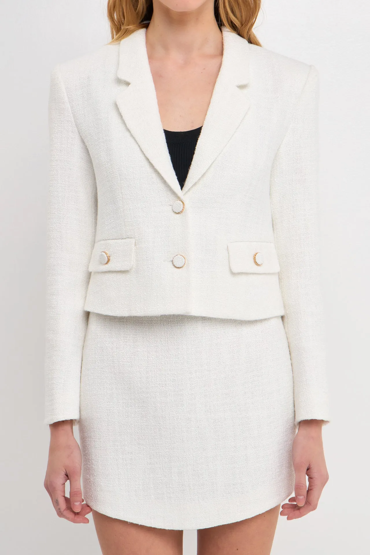 Cropped Tweed Blazer