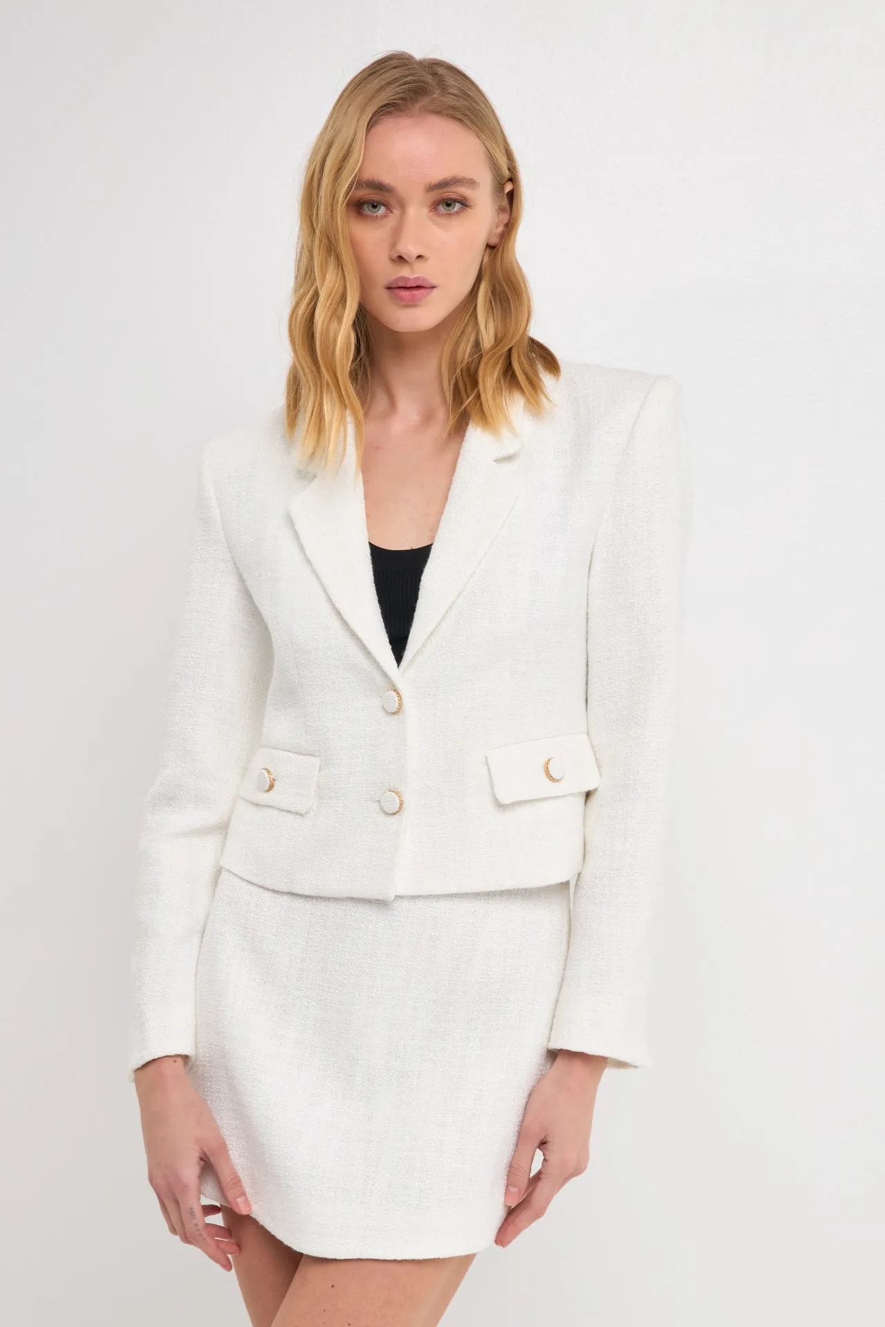 Cropped Tweed Blazer
