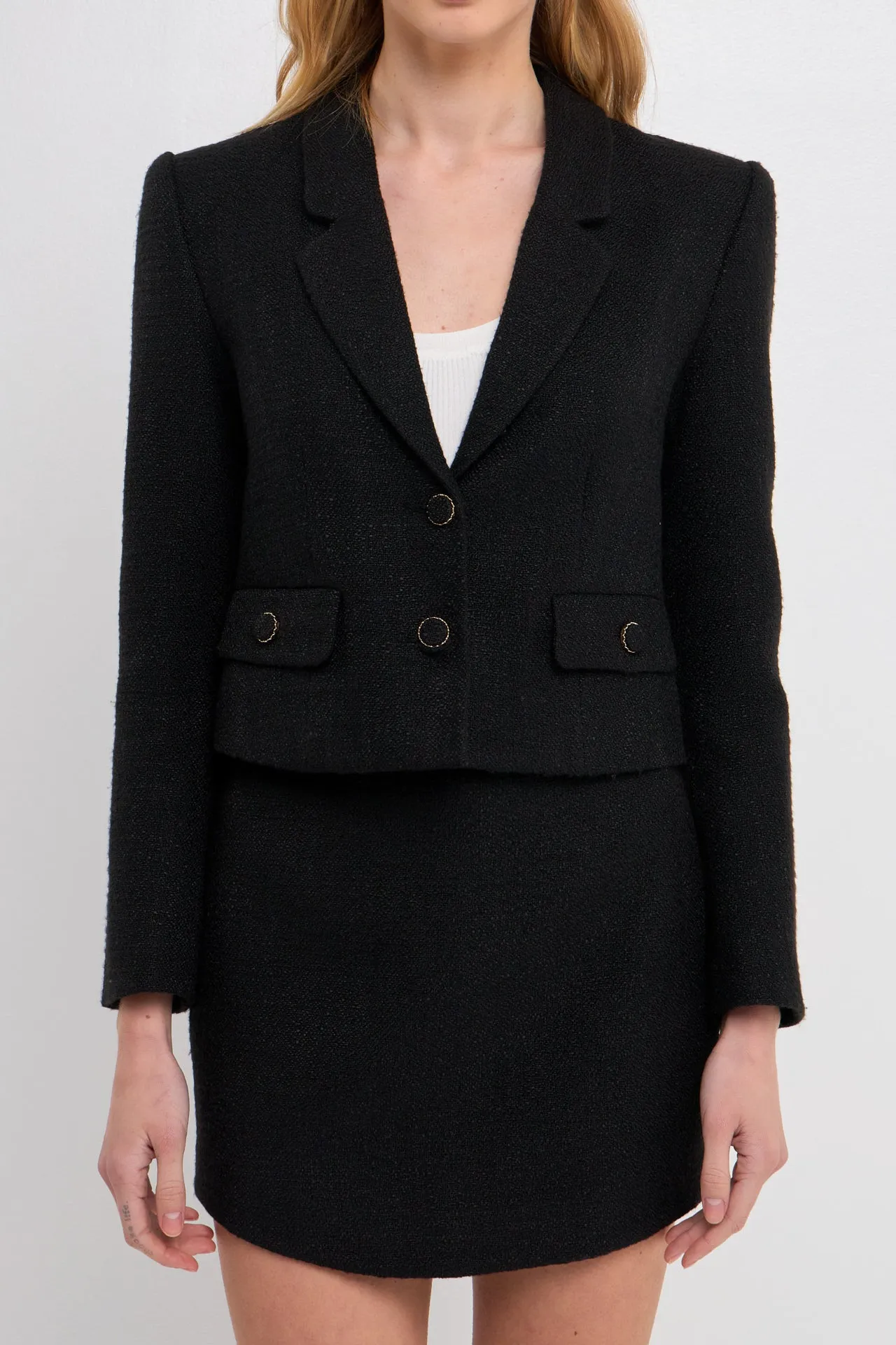 Cropped Tweed Blazer