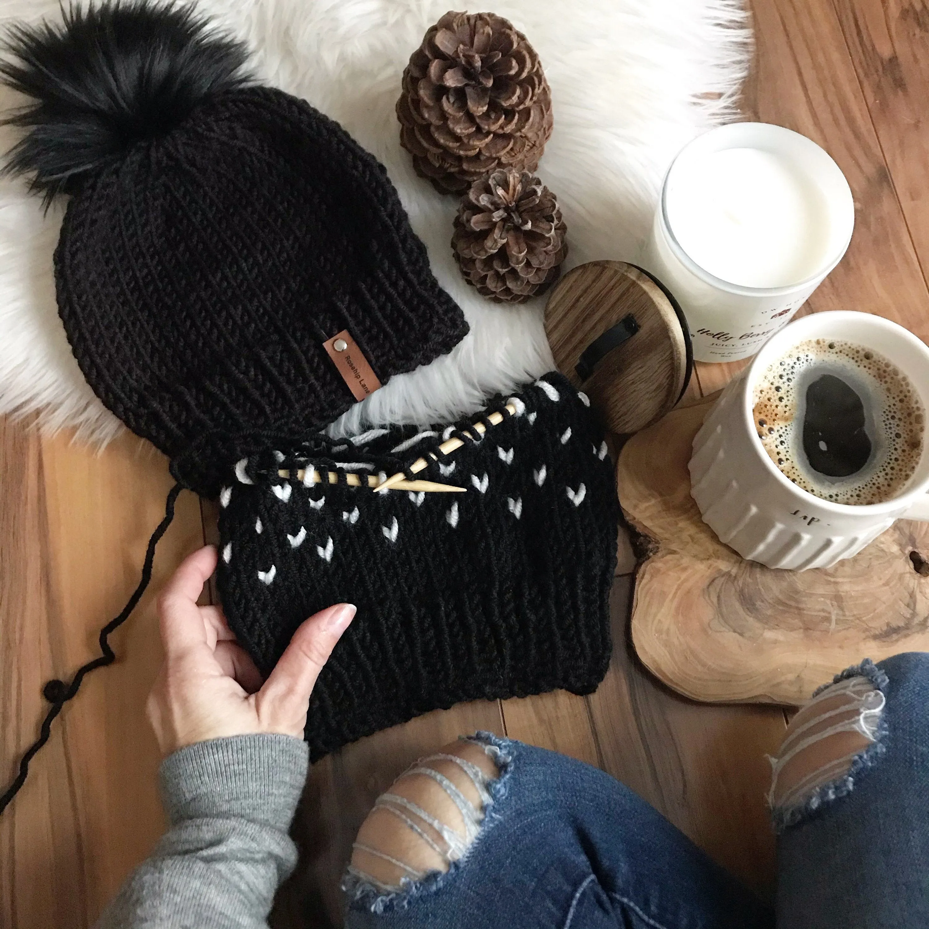 DIY Knitting Pattern The Meeting Street Beanie Hat, Medium Weight  Pom Pom Beanie, Light weight Bobble Hat Southern winter Cap