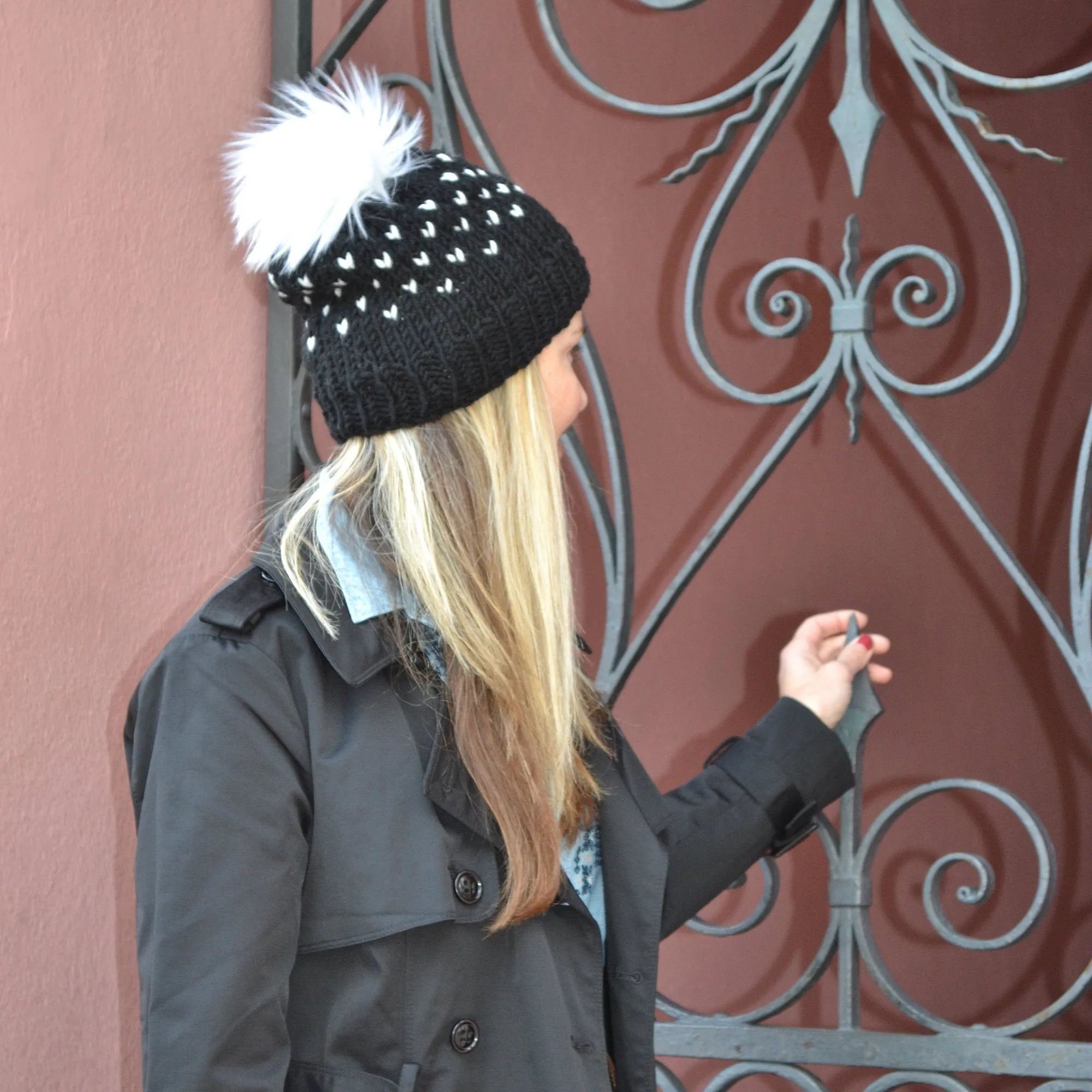 DIY Knitting Pattern The Meeting Street Beanie Hat, Medium Weight  Pom Pom Beanie, Light weight Bobble Hat Southern winter Cap