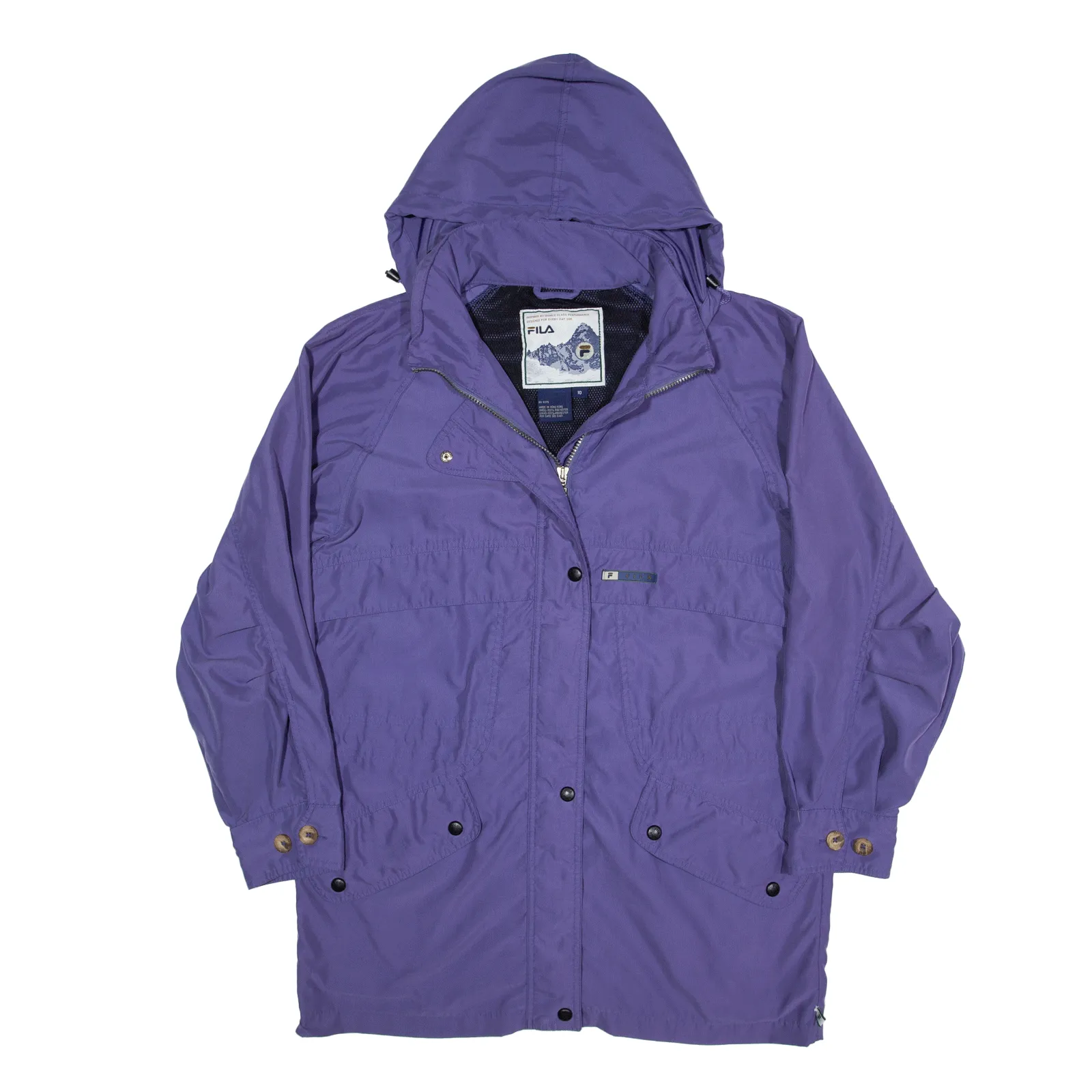 FILA Parka Jacket Purple Womens M