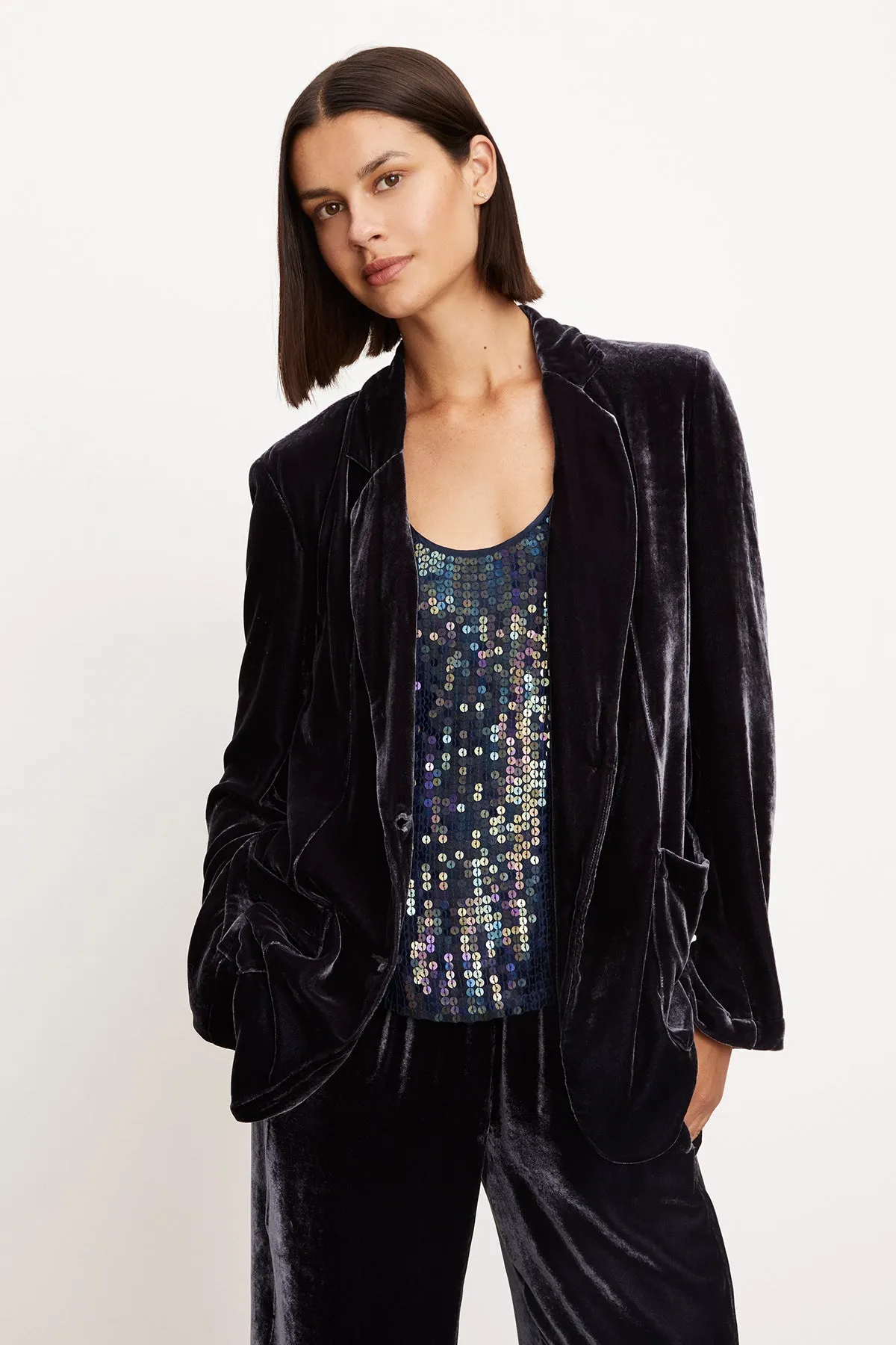 KYLA SILK VELVET BLAZER