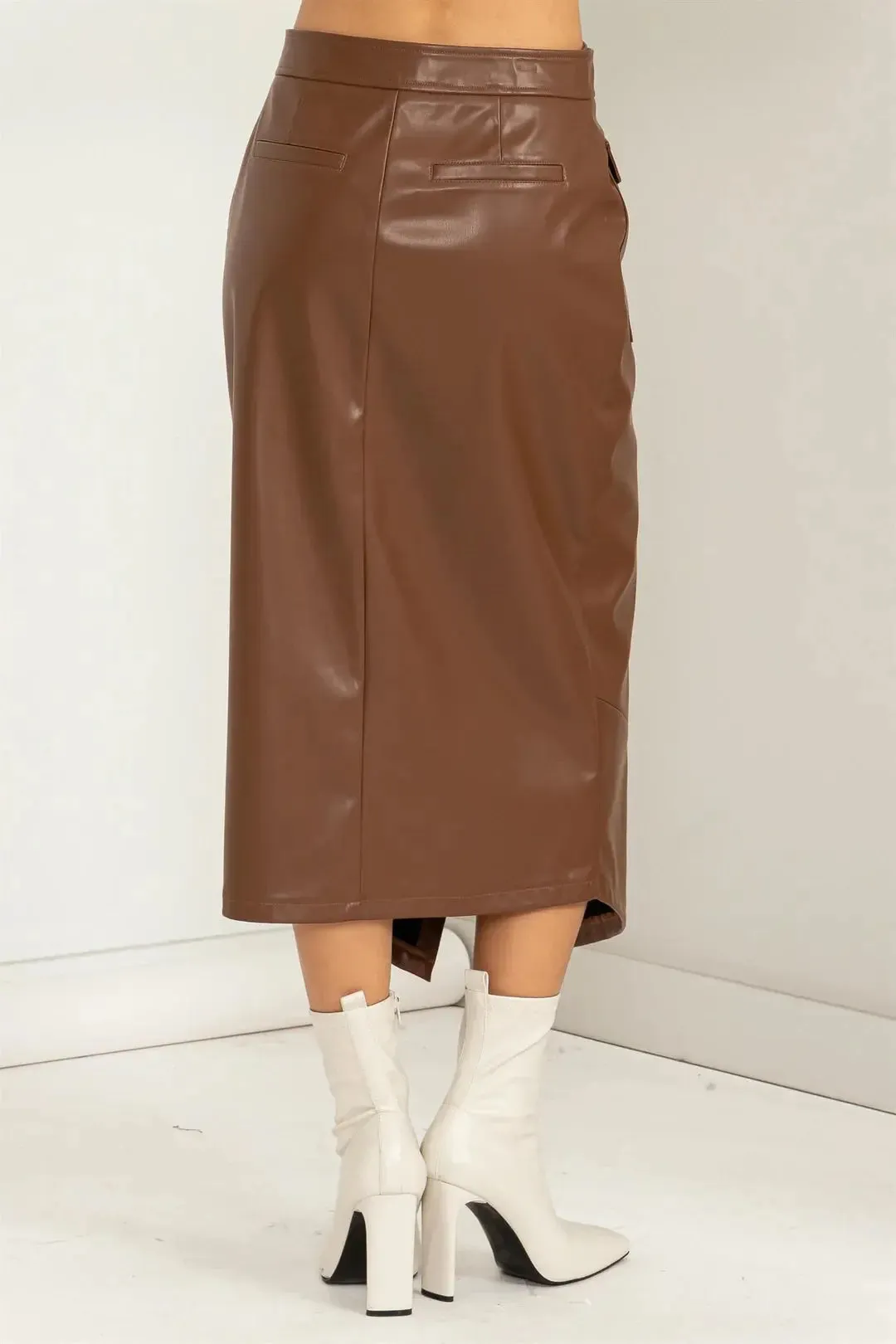 Love Vibes High-Waisted Wrap Midi Skirt – Chic & Trendy Statement Piece