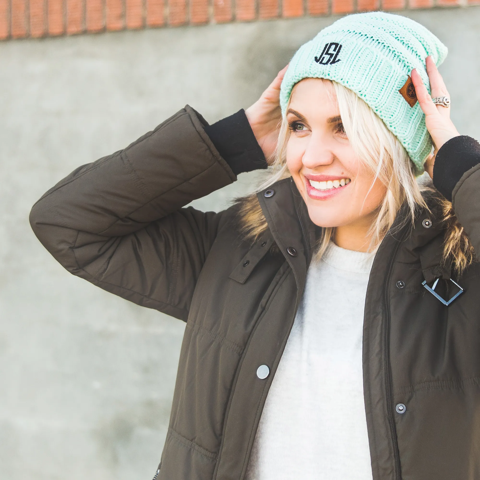 Monogrammed Slouchy Beanie