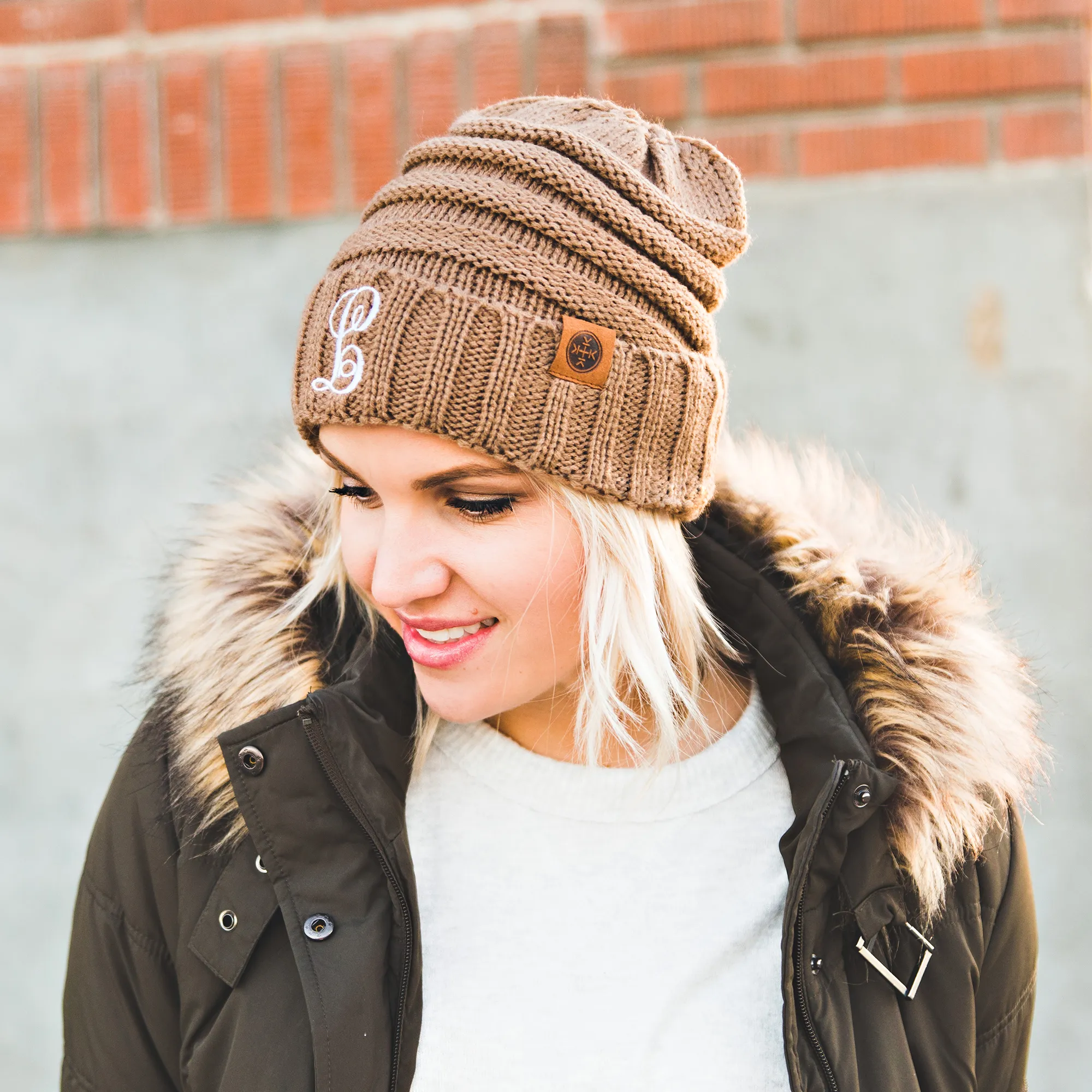 Monogrammed Slouchy Beanie