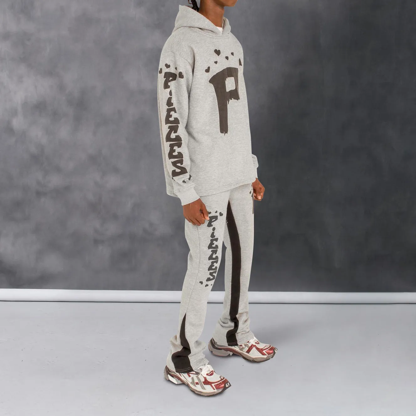 Personalized fashionable contrast letter hoodie set