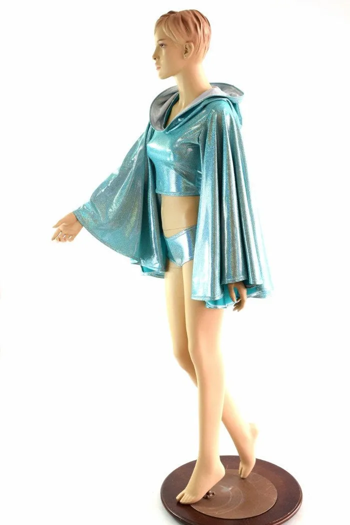 Seafoam Fan Sleeve Crop & Cheekies