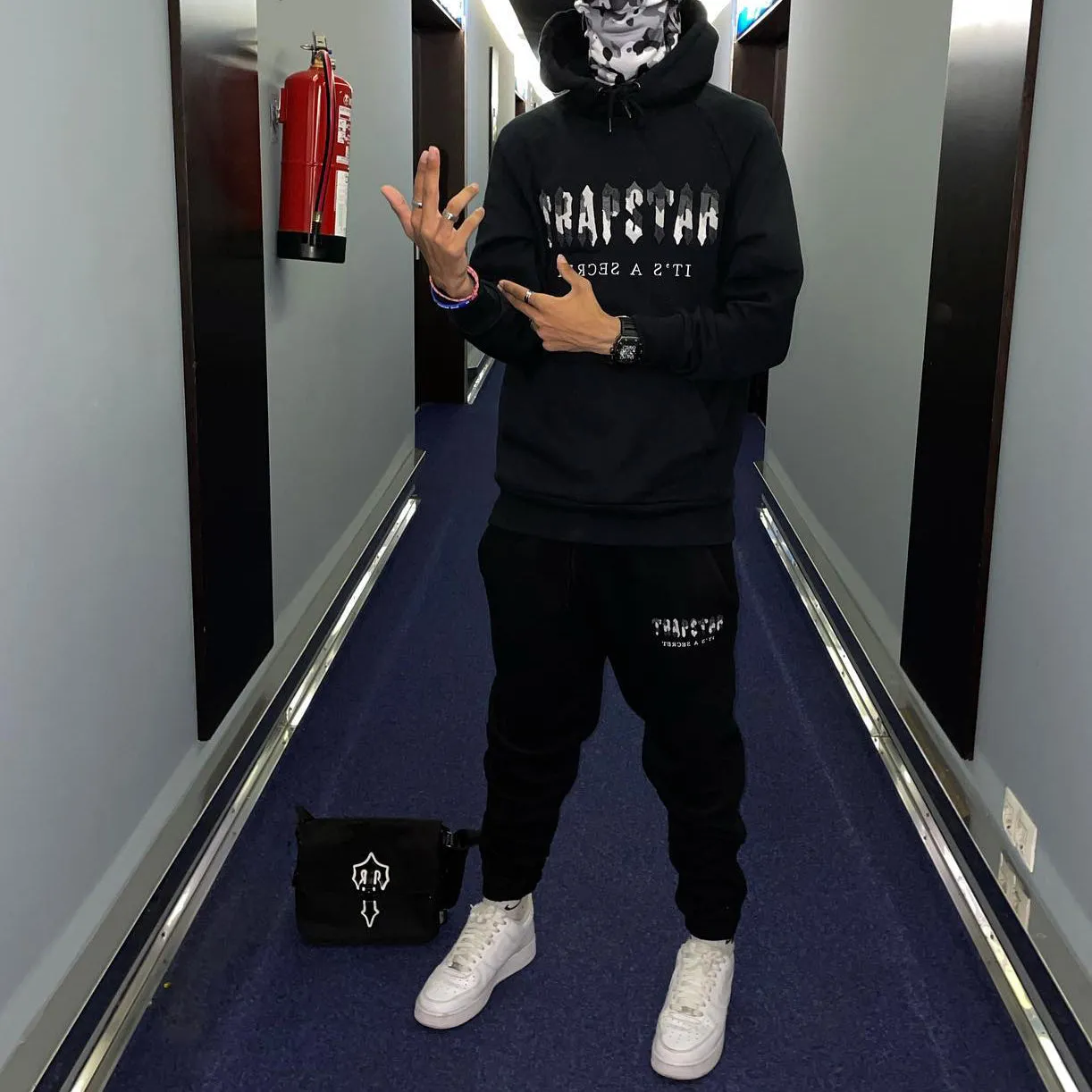 Stylish casual preppy hoodie set