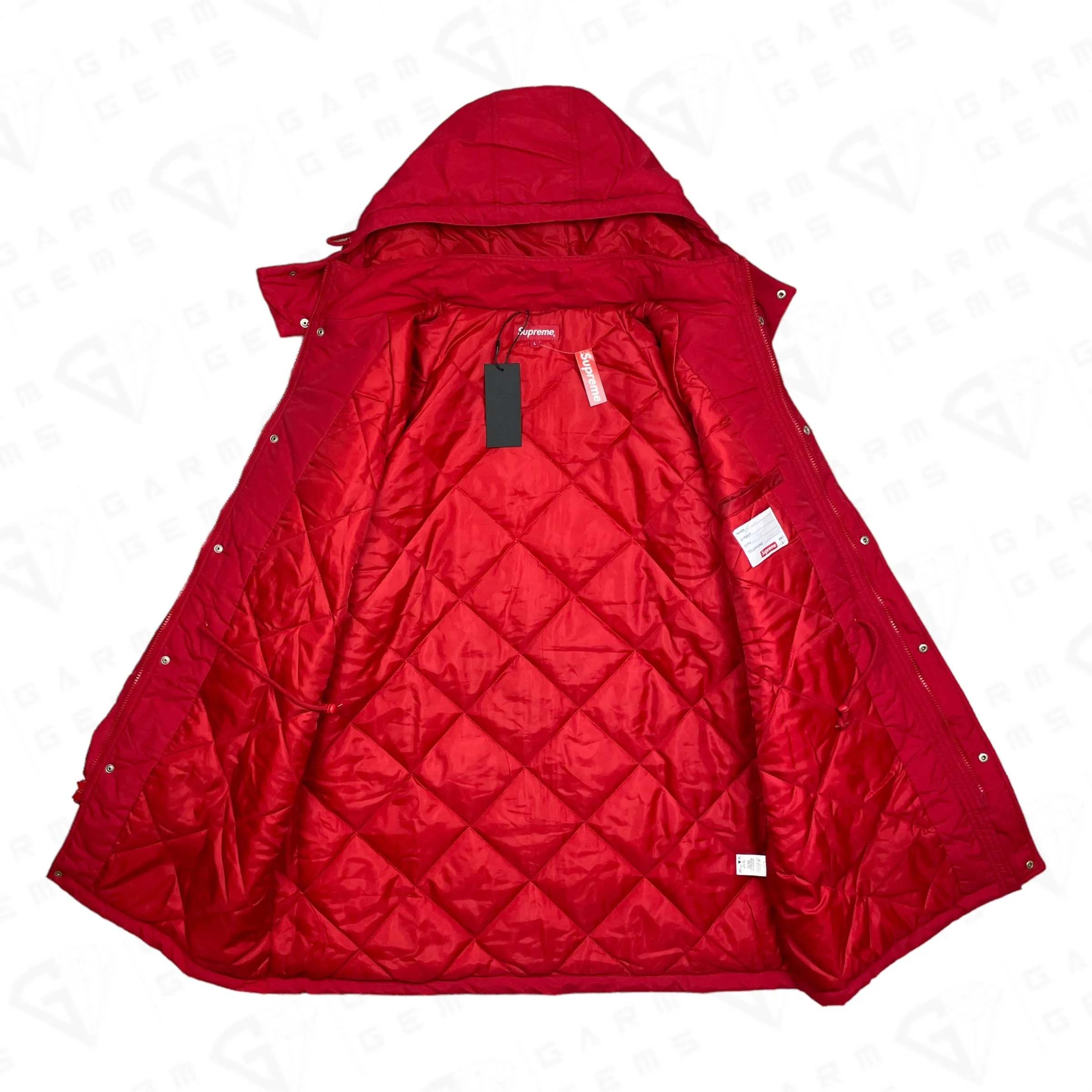 Supreme Pinstripe Panel Sports Parka Coat