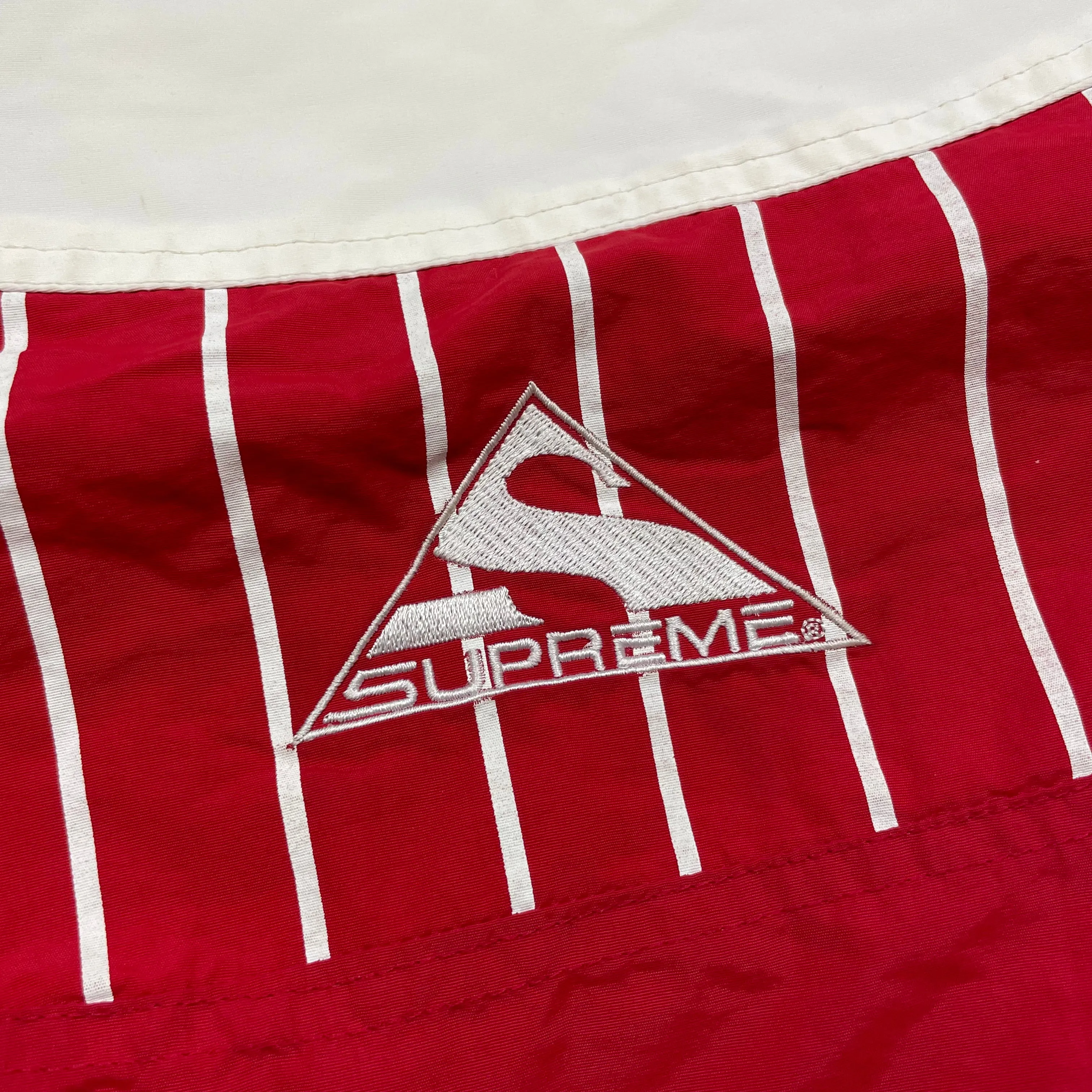 Supreme Pinstripe Panel Sports Parka Coat
