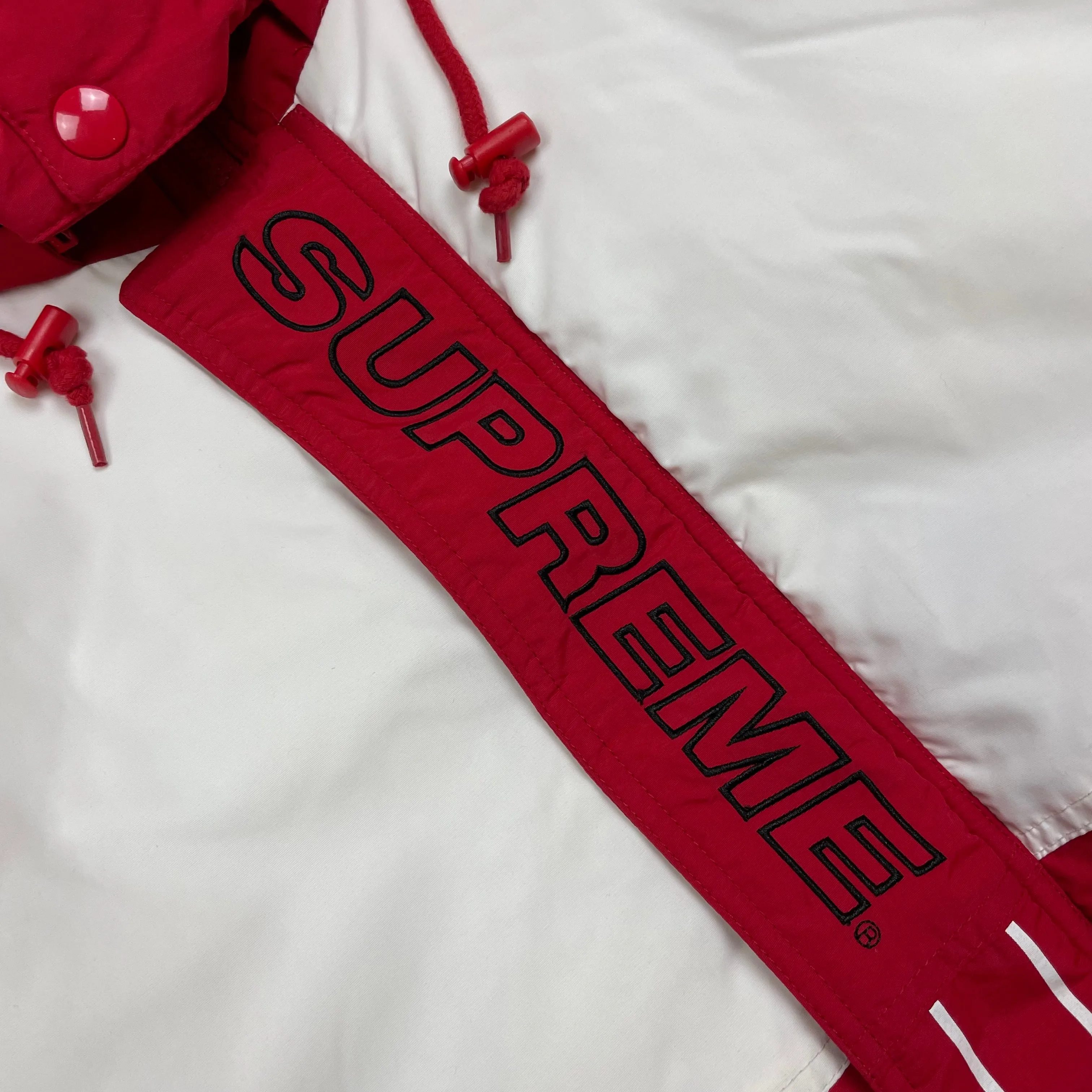 Supreme Pinstripe Panel Sports Parka Coat
