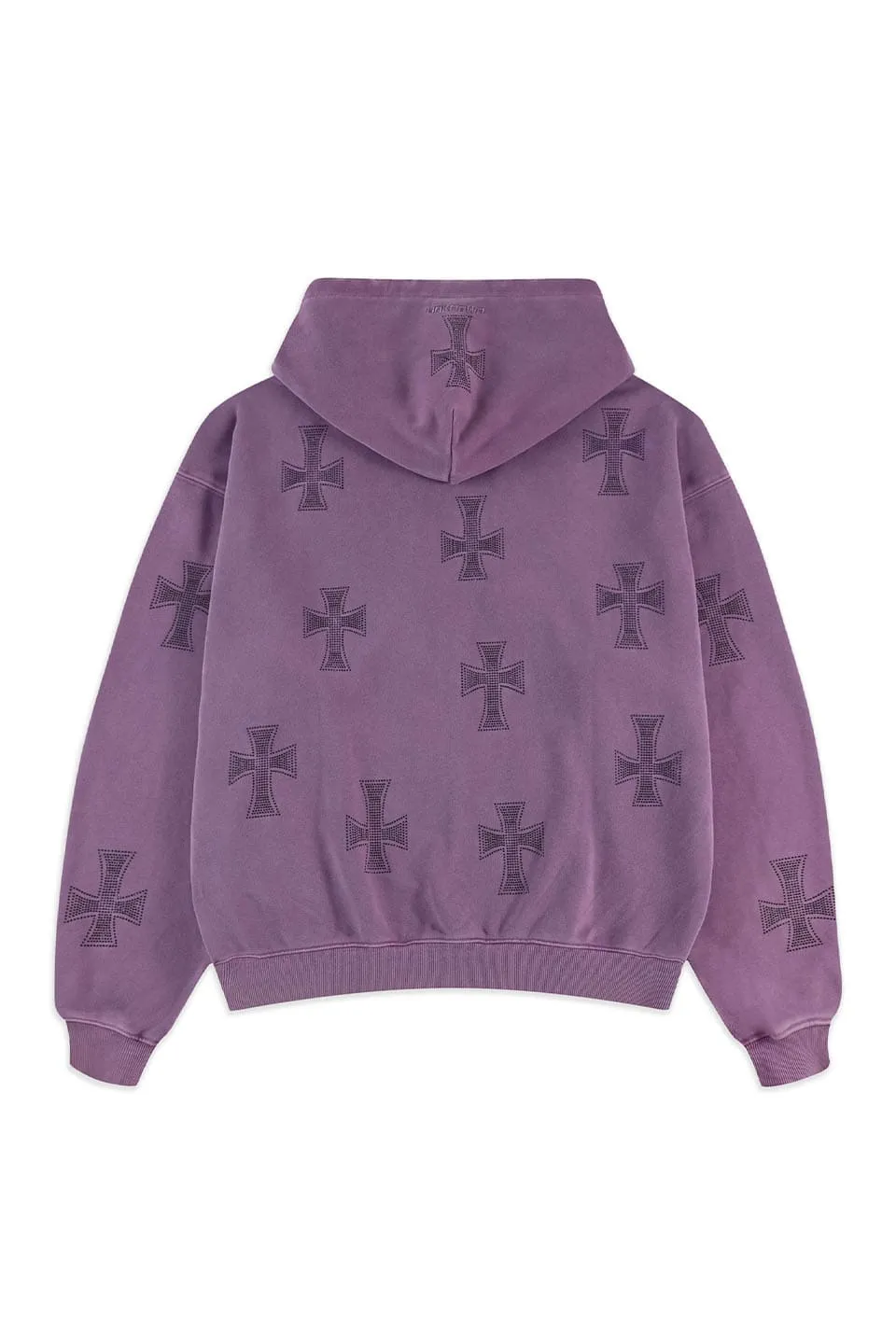 Washed Purple Black Rhinestone Hoodie