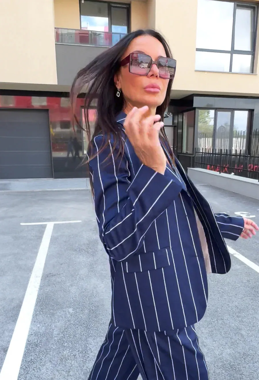 YAMAS Women's Striped Blazer